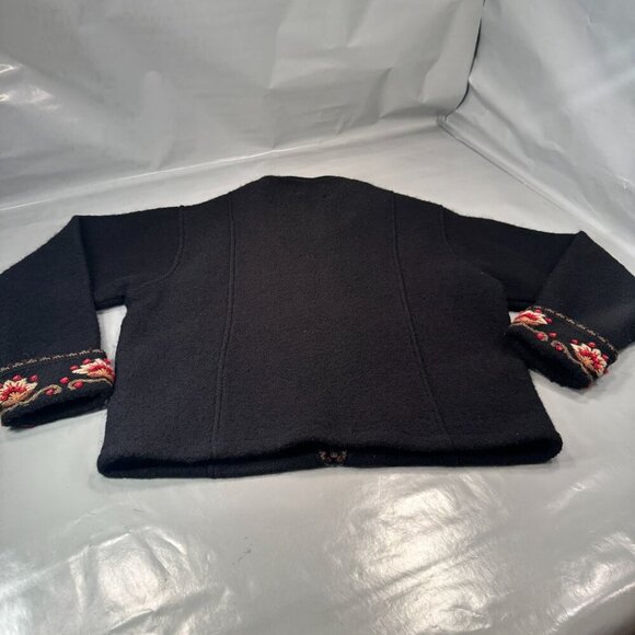 Icelandic Designs Wool Embroidered Jacket Women Floral Cottagecore Full Zip - Picture 15 of 16